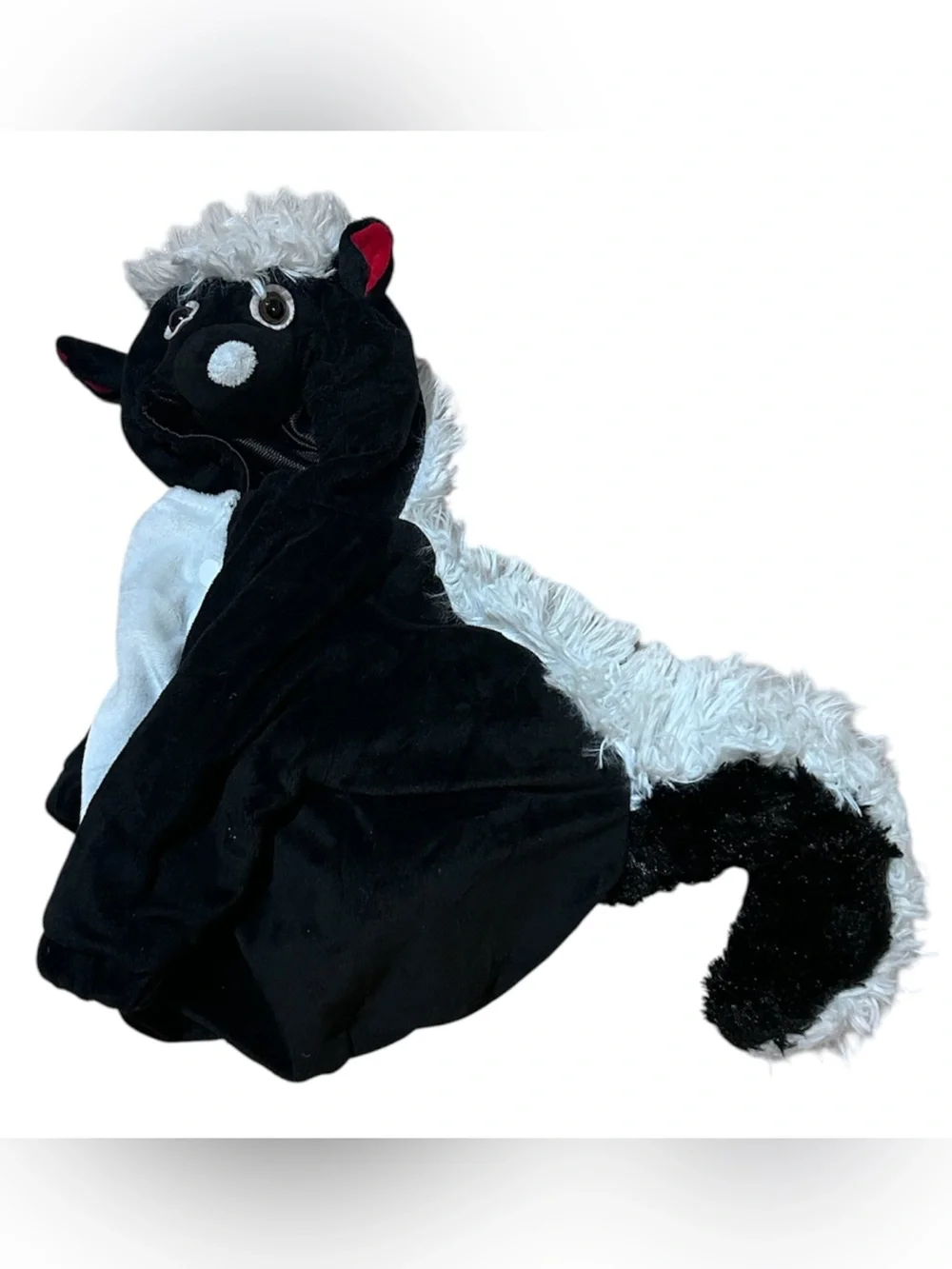 Skunk costume for baby, pullover style, 0-6mo